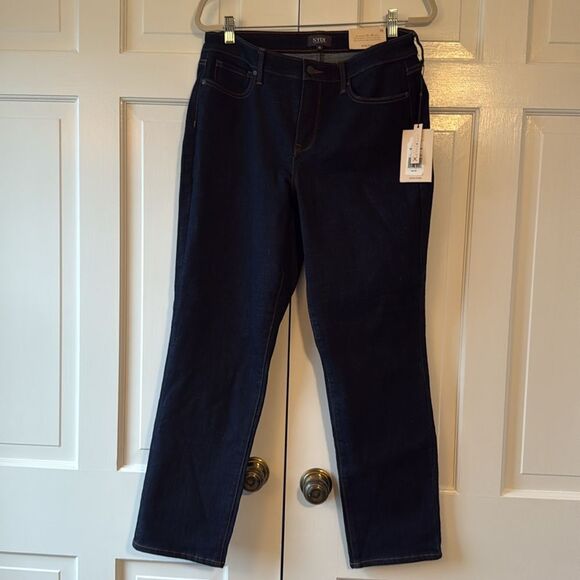NWT NYDJ RELAXED SLENDER DARK WASH JEANS SIZE 10 LIFT TUCK MAGICAL - Picture 1 of 14